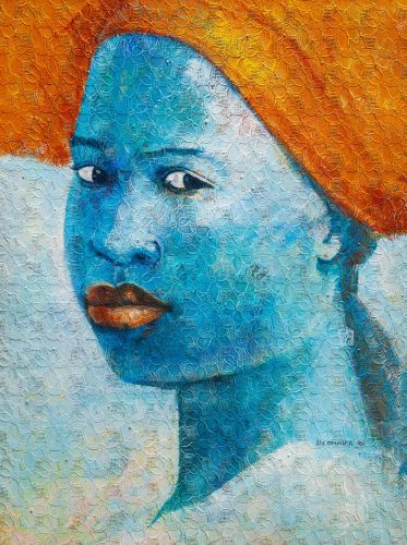 Ade Odunfa Aridat Acrylic on lace 122 x 91.5 cm