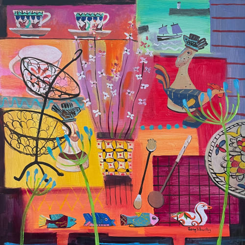 Jenny Wheatley Autumn Interior by the Sea, 2025 Acrylic on Canvas 24" x 24"