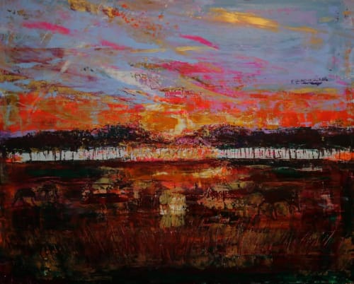 David Cottingham Winter Sunrise, Richmond deer park, 2024 Acrylic on Canvas 152 x 122