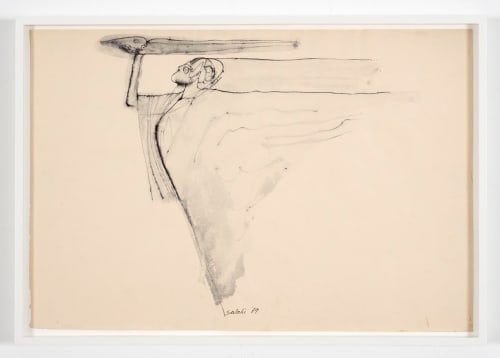 Ibrahim El-Salahi By His Will, We Teach Birds How to Fly No. 1 | Collection Arts Council , 1969 Pen, ink and wash Artwork: 38 x 56 cm 15 x 22 1/8 inches Framed: 41 x 59 x 4 cm 16 1/8 x 23 1/4 x 1 5/8 inches