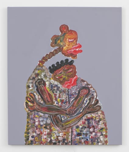 Famakan Magassa, “Soif de Tendresse” (2021), acrylic on canvas, 31 1/2 x 26 inches