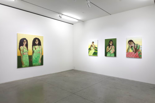 Installation view of Rugiyatou Jallow's And Her Eyes Were Held By The Sun at albertz benda, New York (Oct 19 - Nov 22, 2023). Courtesy of albertz benda, New York