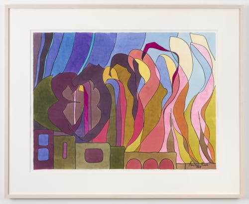 Wassef Boutros-Ghali, Untitled, 1993. Pen, ink, and watercolor on paper, 27 x 39 1/4 inches. Courtesy the artist and albertz benda, New York. Photo: Casey Kelbaugh.