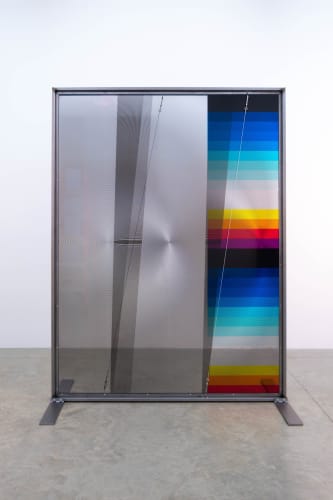 Felipe Pantone. W3-Structural #3, 2021, Enamel and UV paint on aluminum composite panel. Photo by Thomas Mueller
