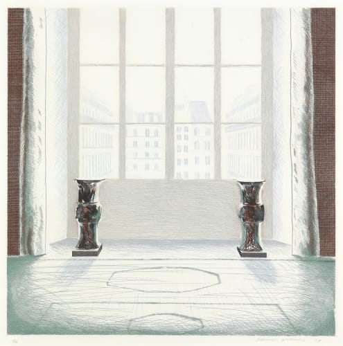 david hockney two vases in the louvre