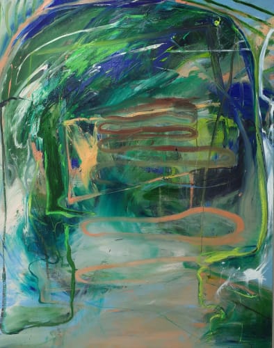 Summer, Rainshower, 2018, Oil on linen, 162.2 x 130.3 cm