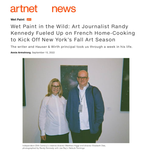 Joe Ray in Artnet News 'Wet Paint' at Independent 20th Century