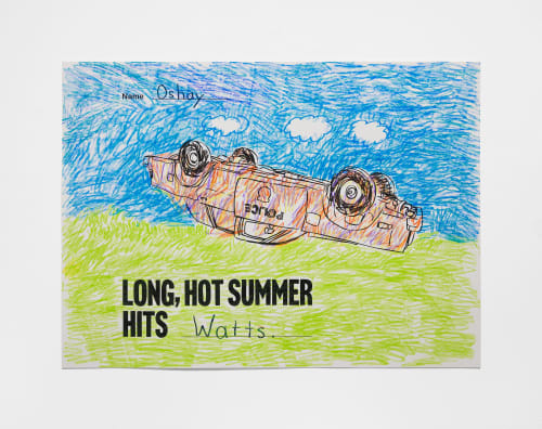 Otabenga Jones & Associates We did it (Coloring Page), 2017 silkscreen with hand coloring 22 x 30 in (55.9 x 76.2 cm) 25 1/8 x 33 1/2 x 1 1/2 in (63.8 x 85.1 x 3.8 cm) framed Edition 5 of 12