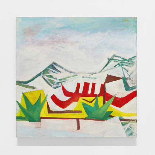 David Aylsworth A thousand reeds springing up like weeds, 2020 oil on canvas 48 x 48 x 1 1/2 in (121.9 x 121.9 x 3.8 cm)
