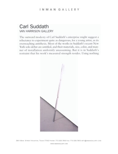 Carl Suddath: Van Harrison Gallery