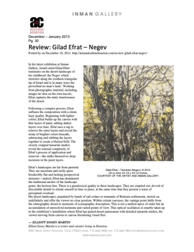 Review: Gilad Efrat – Negev