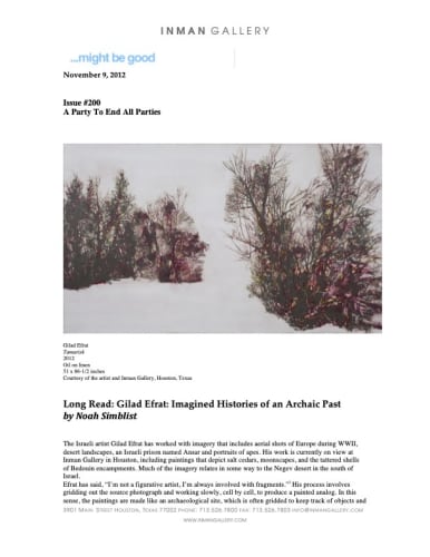 Long Read: Gilad Efrat: Imagined Histories of an Archaic Past