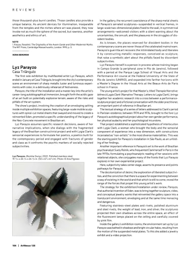 LYZ PARAYZO . BY CLÁUDIA FAZZOLARI . CRÓNICAS . ARTNEXUS, nº 120 . june 2023