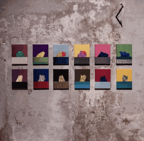 Installation view of Angelo Filomeno in Cantiere