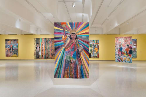 Pacita Abad, L.A. Liberty (at center), 1992. Photo : Photo Hyunjung Rhee/Courtesy Tina Kim Gallery and Pacita Abad Art Estate