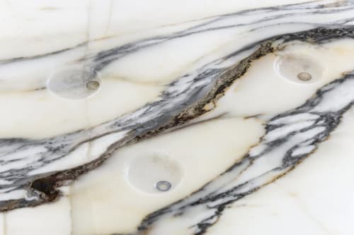 Tania Pérez Córdova, Tu, yo, nosotrxs, ustedes, ellxs (You, Me, Us, You, Them) (detail), 2022, marble, personalized cosmetic contact lenses, one or more people wearing contact lenses of a colour different from their natural eyes, 2 x 55 x 35 cm. Photo: Gerardo Landa y Eduardo López (GLR Estudio). Courtesy the artist