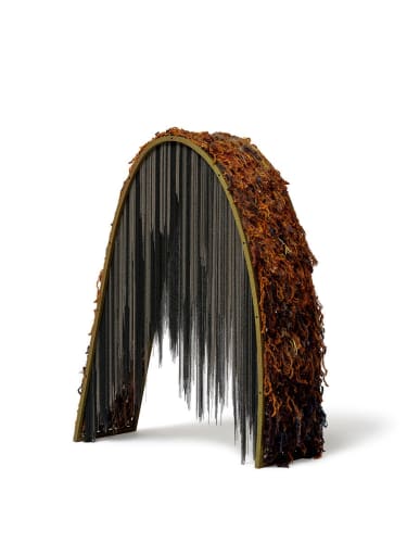 SUKI SEOKYEONG KANG, Mountain – Autumn #21-01, 2020–21, painted steel, thread, chain, 128.3 × 97.8 × 40 cm. Courtesy Studio Suki Seokyeong Kang.