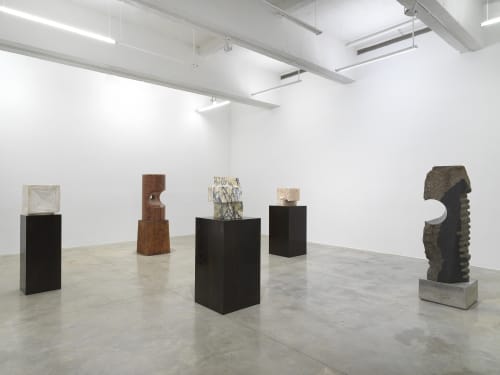 Installation: The Unseen Professors: Leo Amino (1911-1989), Minoru Niizuma (1930-1998), John Pai (b. 1937). Photo courtesy of Tina Kim Gallery.