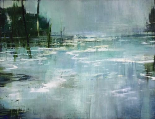 Gareth Edwards, Chalk Stream, oil on canvas, 100 x 130 cm, 2025