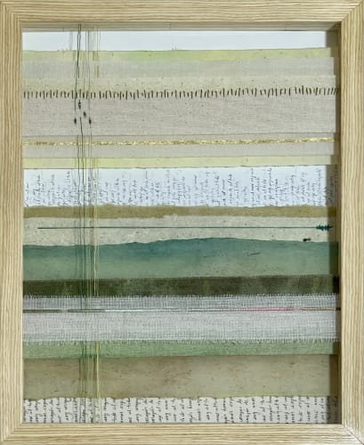 Angelica Chavarro, Landscapes of Thought 5, 2023, mixed media with paper, canvas and thread, 45 x 35 x 5.5 cm.
