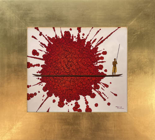 Pedro Ruiz, Displacement 290, 2023, acrylic on canvas, 49.5 x 60 cm.