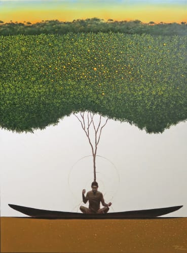 Pedro Ruiz, Vitamin C, 2020, oil on canvas, 100 × 73 × 2 cm.