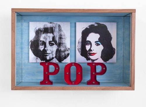 Elsa Zambrano, Warhol (Elizabeth Taylor), 2018, assemblage, 35 x 53 x 17 cm