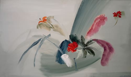 John Hitchens, Untitled (Flowers), Oil on Canvas