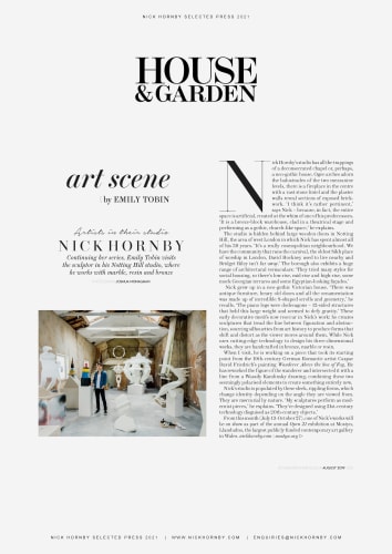 House & Garden: Inside sculptor Nick Hornby's Studio – Emily Tobin
