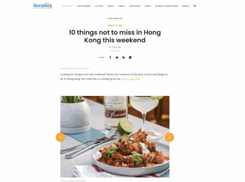 Localiiz: "10 things not to miss in Hong Kong this weekend"