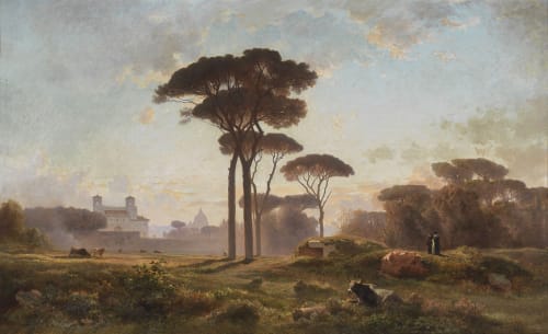 Jean-Achille BENOUVILLE, View of Villa Medici, 1864 - Antonacci lapiccirella Fine Art, Roma