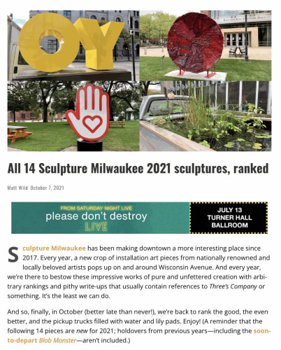 All 14 Sculpture Milwaukee 2021 sculptures, ranked