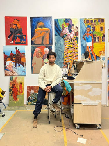 Thibaut Bouedjoro-Camus in his studio in Paris