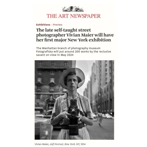 The late self-taught street photographer Vivian Maier will have her first major New York exhibition