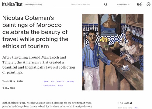 Nicolas Coleman’s paintings of Morocco celebrate the beauty of travel while probing the ethics of tourism | It's Nice That,...