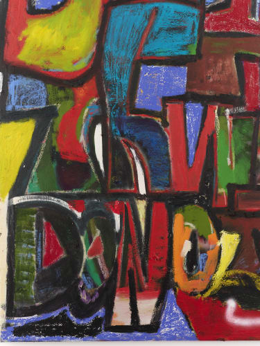 Detail of JONATHAN DEDECKER's "Drums Thump", 2023, Oil and acrylic on canvas