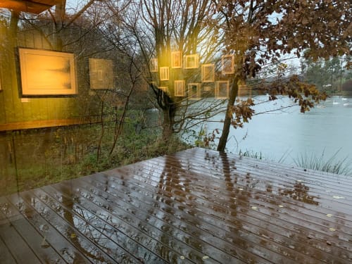 Stephen Bithell, Pavilion display reflected in the Artist Pool.