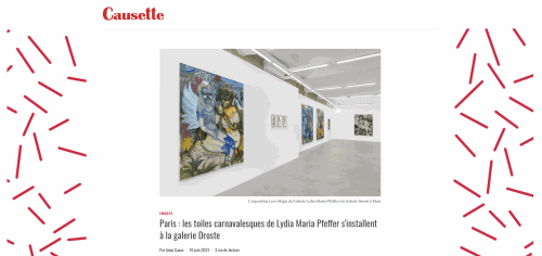 Paris : les toiles carnavalesques de Lydia Maria Pfeffer s'installent à la galerie Droste