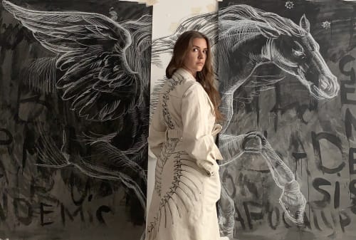 Baroque Arnarchist with 'Rider of the Apocalypse' installation.