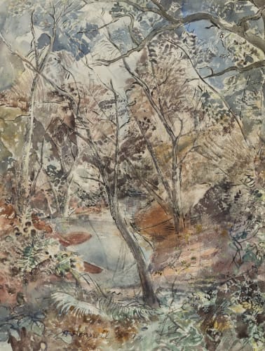 'Pond in the Woods' by Thomas Hennell. Photo credit Darlington Borough Art Collection