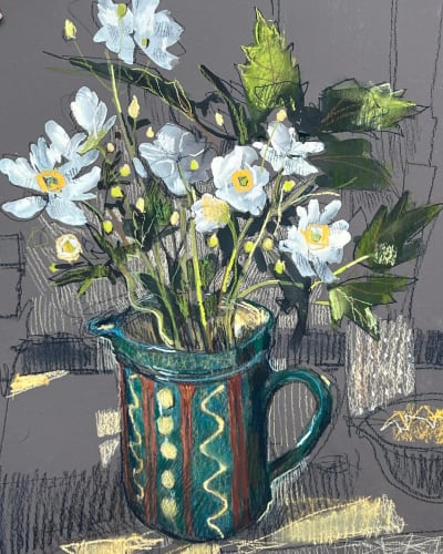 Japanese Anemones in a Bloomsbury Jug by Felicity House
