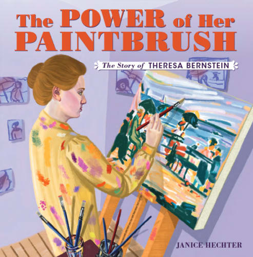 children's book cover with woman painting