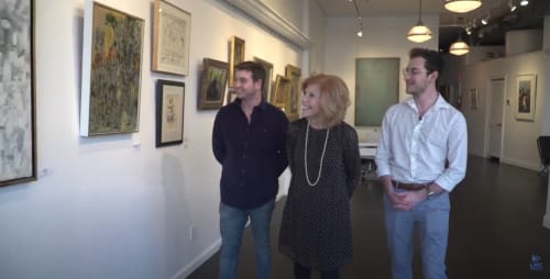 Sunny Goldberg taking a tour of the gallery with Eli and Doug