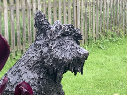 Terrier Commission, Bronze Garden Sculpture