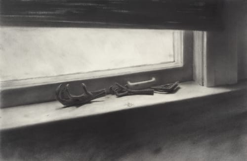 drawing of a bird foot on a windowsill by Zachary Oldenkamp