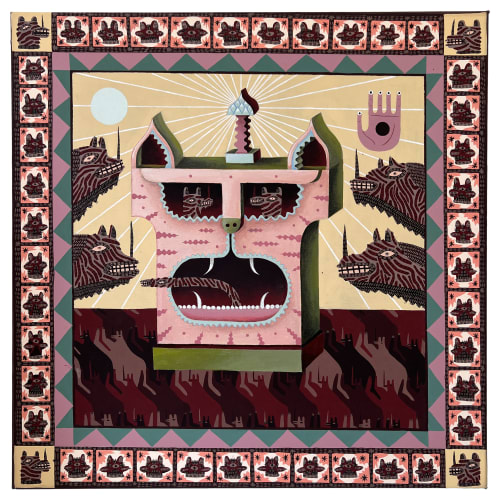 A collaborative painting by Yu Maeda and Keya Tama.