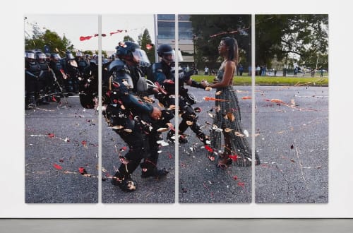 Ieshia Evans Protesting the Death of Alton Sterling (Baton Rouge, 9 July 2016).