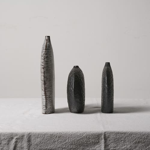 Vases #1,2&3, 2021 ~22, wood