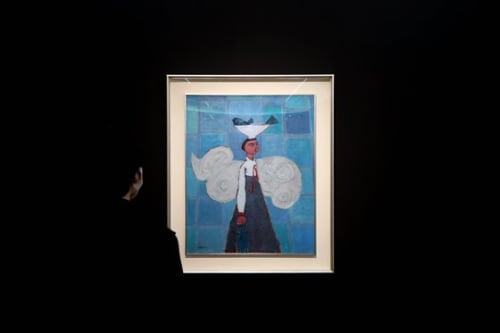 132억원짜리 김환기 '우주', 낙찰 후 일반에 첫 공개