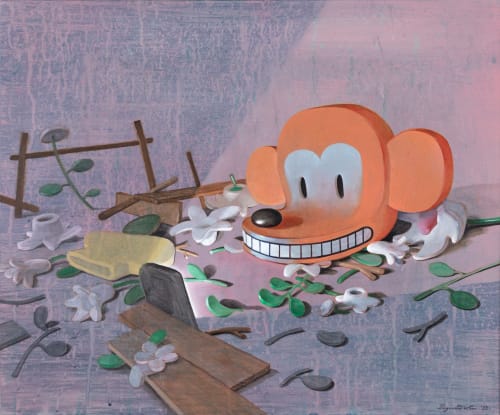 Night report, 2023, acrylic on canvas, 50 x 60 cm